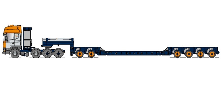 Vessel deck with axle modul and girder